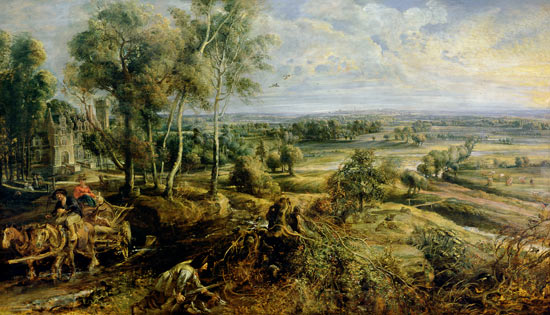 Herbstlandschaft mit Blick auf Het Steen van Peter Paul Rubens Peter Paul Rubens