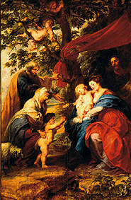 Die hl. Familie unter dem Apfelbaum. Ehem. Flügelaußenseite d.Ildefonso-Altars van Peter Paul Rubens Peter Paul Rubens
