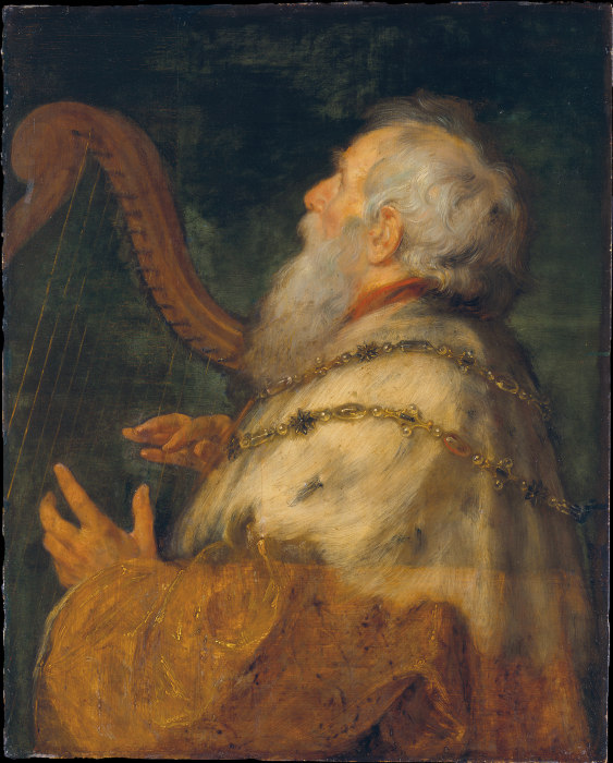 King David Playing the Harp van Peter Paul Rubens Peter Paul Rubens