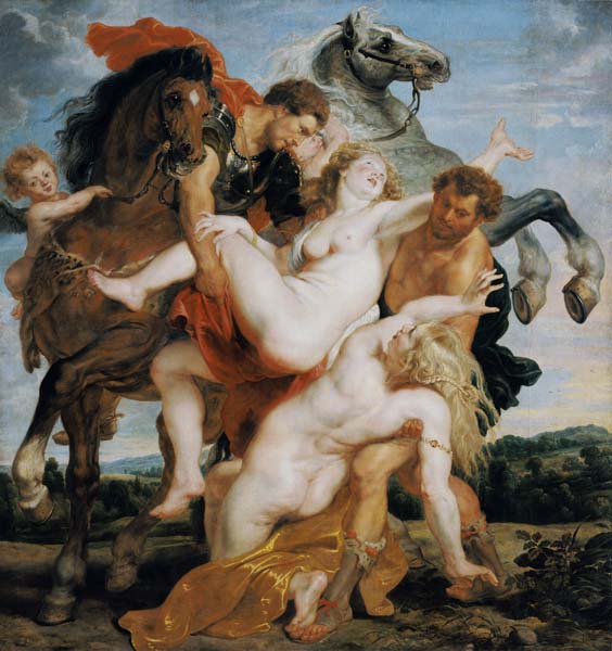 De verkrachting van de dochters van Leucippus van Peter Paul Rubens Peter Paul Rubens
