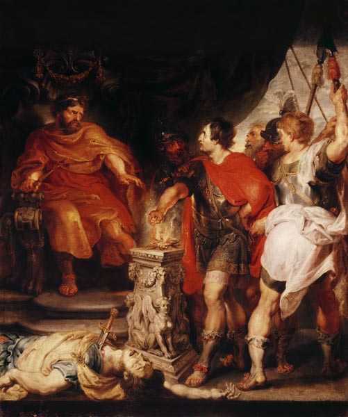 Mucius Scaevola vor Porsenna. (zus. mit A.van Dyck) van Peter Paul Rubens Peter Paul Rubens