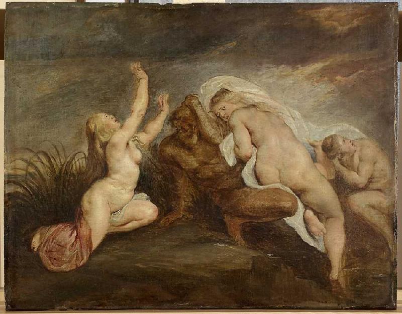 Nymphen und Flussgott (Fragment einer Darstellung des Phaeton-Sturzes) van Peter Paul Rubens Peter Paul Rubens