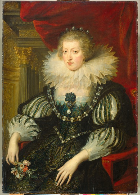 Portrait of Anne of Austria, Queen of France and Navarre (1601-1666) van Peter Paul Rubens Peter Paul Rubens
