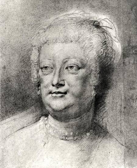 Portrait of Marie de Medici (1573-1642) van Peter Paul Rubens Peter Paul Rubens