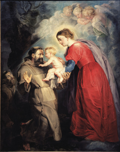 P.P.Rubens, Hl.Franziskus empf.Jesuskind van Peter Paul Rubens Peter Paul Rubens