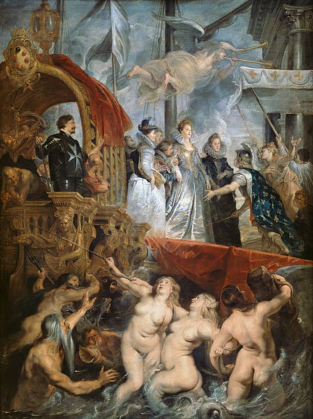 The Arrival of Marie de Medici (1573-1642) in Marseilles, 3rd November 1600 van Peter Paul Rubens Peter Paul Rubens