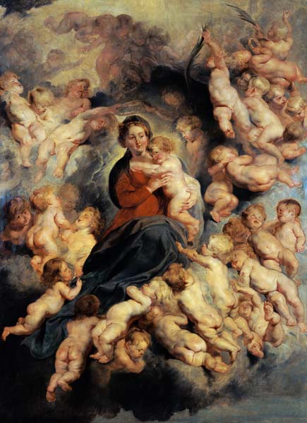 The Virgin and Child surrounded the Holy Innocents or, The Virgin with Angels van Peter Paul Rubens Peter Paul Rubens