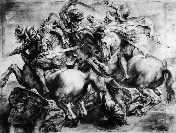 The Battle of Anghiari after Leonardo da Vinci (1452-1519) van Peter Paul Rubens Peter Paul Rubens