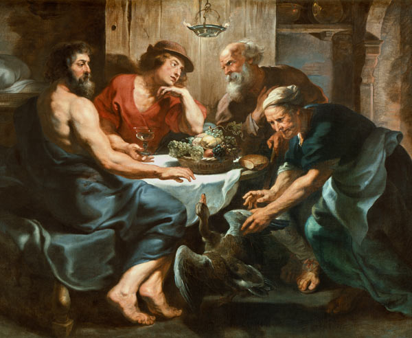 Jupiter und Merkur bei Philemon und Baucis. van Peter Paul Rubens (Werkstatt)