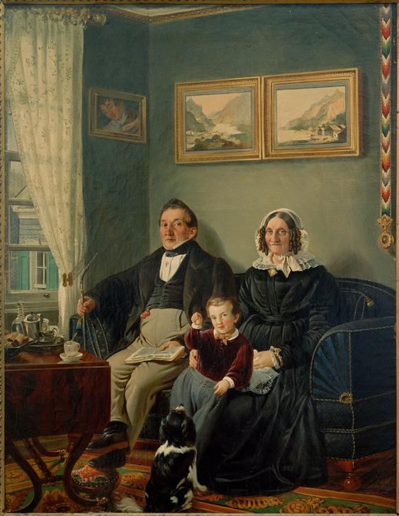 Johann Peter Keuchen und Sophie Karoline Keuchen geb. Frowein mit ihrem Enkel Eduard Werlé van Peter Schwingen