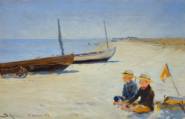 Jungen am Strand von Skagen van Peter Severin Kroyer