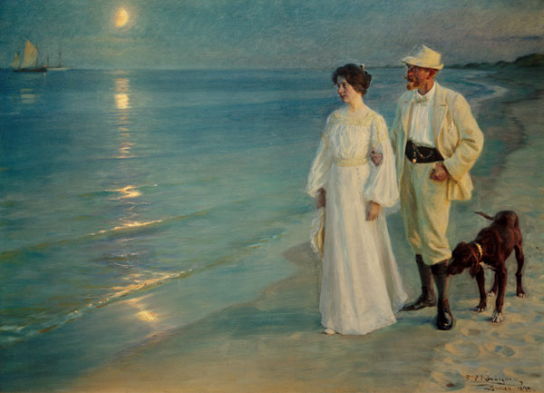 Sommerabend am Strand von Skagen. Der Künstler und seine Frau van Peter Severin Kroyer