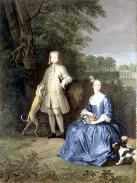 Portrait of Master Edward and Miss Mary Macro van Peter Tillemans