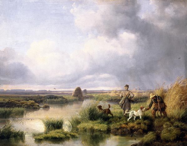 Jagd im Moor van Peter von Hess