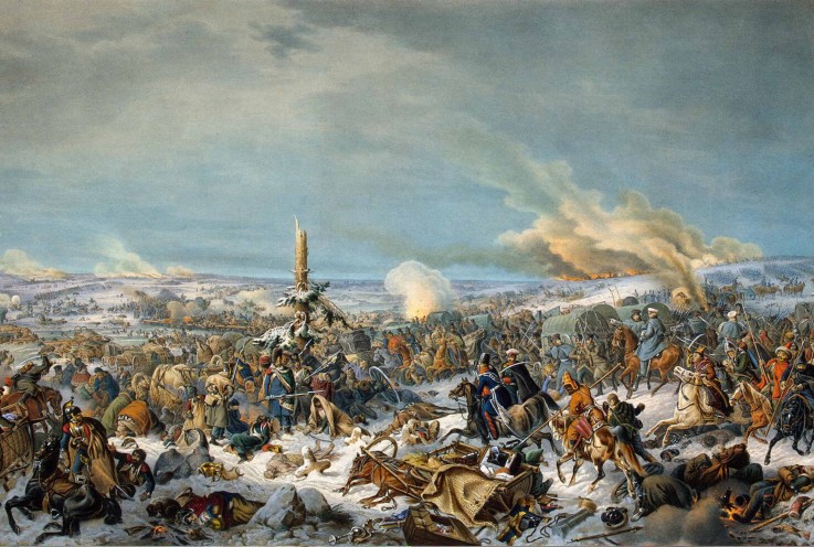 Crossing the Berezina River on 17 November 1812 van Peter von Hess