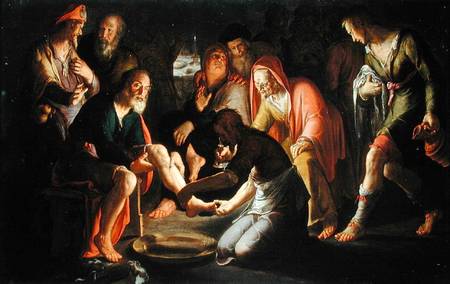 Christ Washing the Disciples' Feet van Peter Wtewael