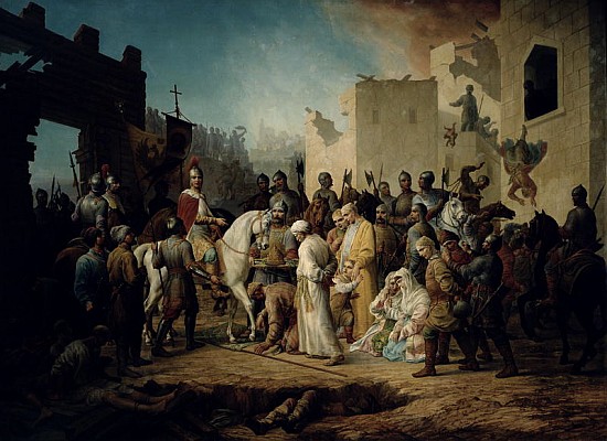 Tsar Ivan IV conquering Kazan in 1552 van Petr Mikhailovich Shamshin