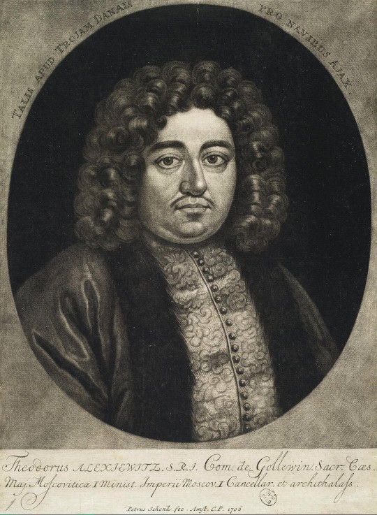 Portrait of Count Feodor Alekseyevich Golovin (1650-1706) van Petrus Schenk