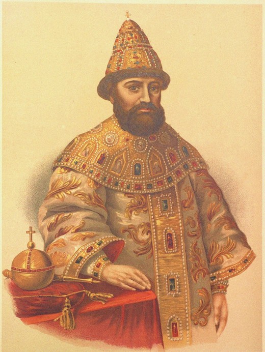 Portrait of the Tsar Michail I Fyodorovich of Russia (1596-1645) van P.F. Borel