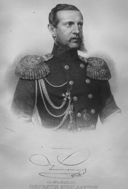 Portrait of Grand Duke Konstantin Nikolaevich of Russia (1827-1892), viceroy of Poland, admiral of t van P.F. Borel