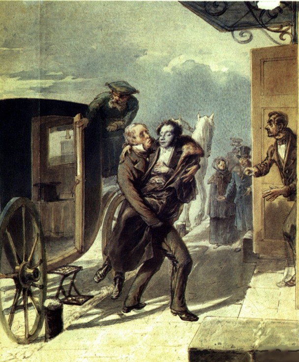 Pushkin after the duel van P.F. Borel