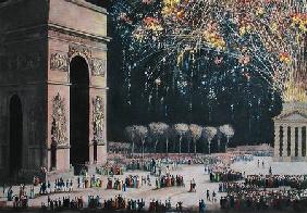 View of the Arc de Triomphe with Fireworks