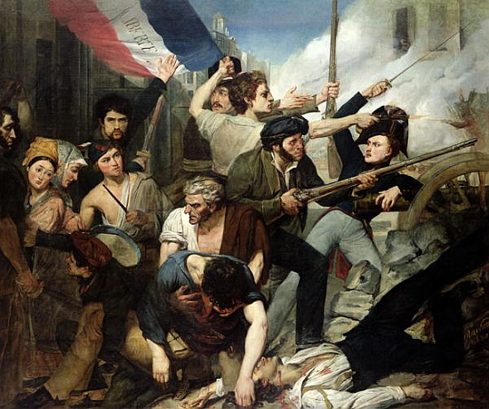 Scene of the 1830 Revolution van Philibert Rouviere