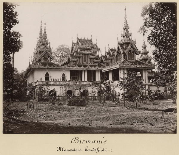 Teik Kyaung monastery, isle of Ka Toe, near Moulmein, Burma, c.1848 (albumen print) (b/w photo)  van Philip Adolphe Klier