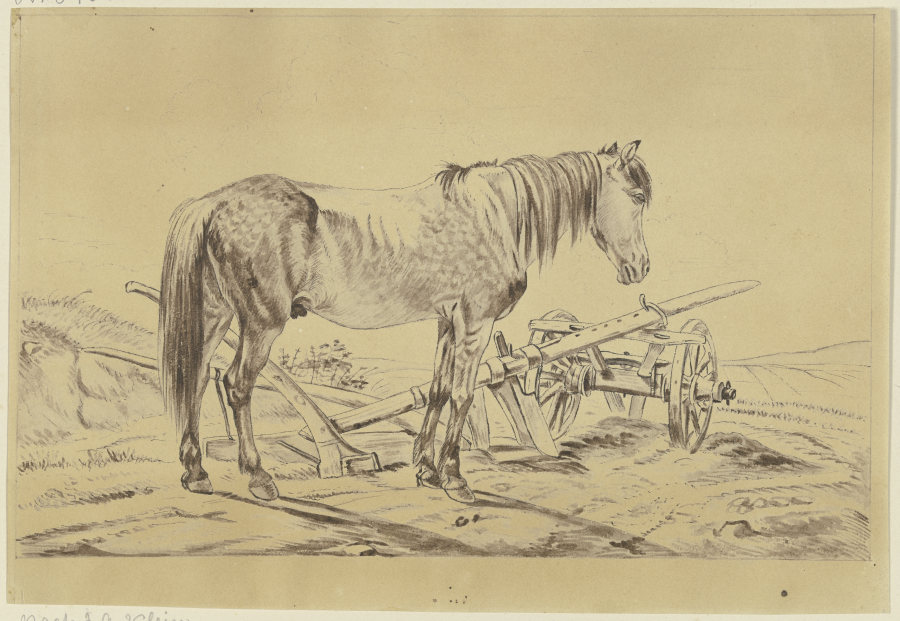 Horse with plow van Philipp Stricker
