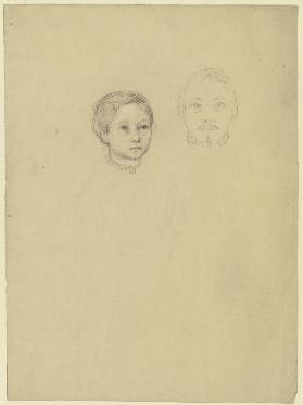 Porträtkopf eines Jungen und eines Mannes
