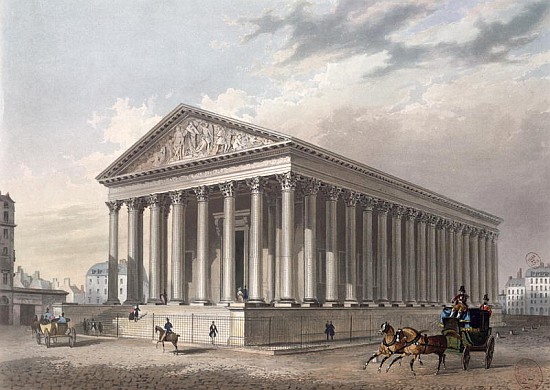 Exterior view of the Madeleine, Paris van Philippe Benoist