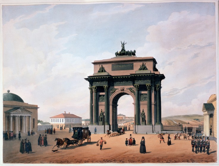 The Triumphal Arch at Tver Gates in Moscow van Philippe Benoist