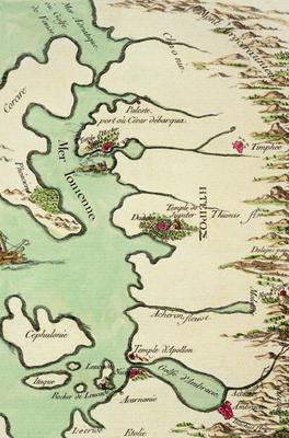 Map of Epirus for 'Andromache' by Jean Racine, from Volume I of 'Research on the Costumes and Theatr van Philippe Chery