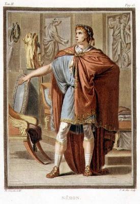 Nero, costume for 'Britannicus' by Jean Racine, from Volume II of 'Research on the Costumes and Thea van Philippe Chery