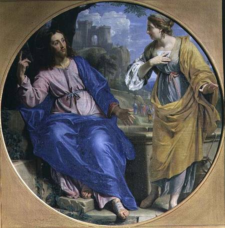 Christ and the Woman of Samaria at the Well van Philippe de Champaigne