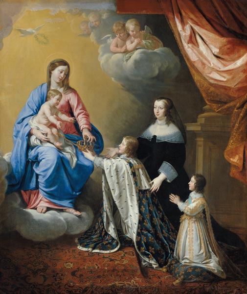 The Virgin Mary gives the Crown and Sceptre to Louis XIV van Philippe de Champaigne