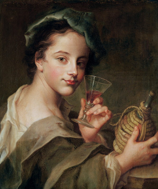 Woman with a Glass of Wine van Philippe Mercier