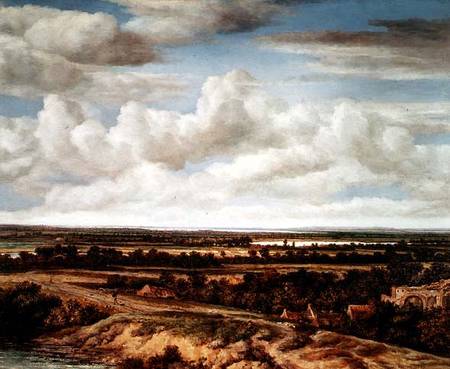 An Extensive Landscape with a Road by a River van Philips Koninck