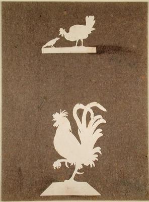 Farmyard birds (collage on paper) van Phillip Otto Runge