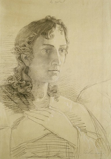 Head and hands of St. John, 1806 (chalk and charcoal on paper) van Phillip Otto Runge