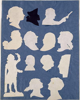 Study of Profiles and an Orator (collage on paper) van Phillip Otto Runge