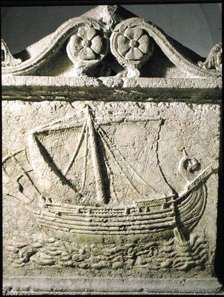 Detail of the Ship Sarcophagus, from Sidon van Phoenician