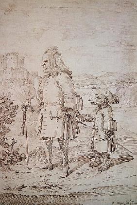 Dr. James Hay as a Bear Leader, c.1704-29 (pen and ink on paper)