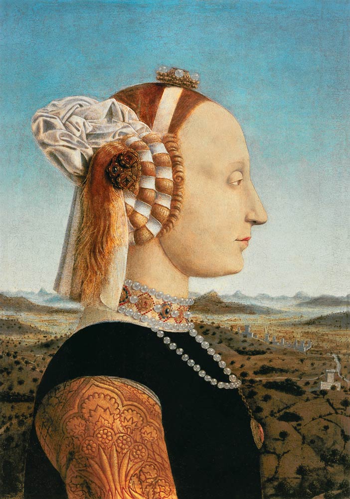 Battista Sforza, Gattin des Federico Montefeltro van Piero della Francesca