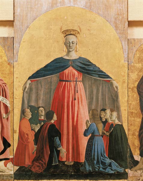 The Madonna of Mercy, central panel from the Misericordia altarpiece van Piero della Francesca