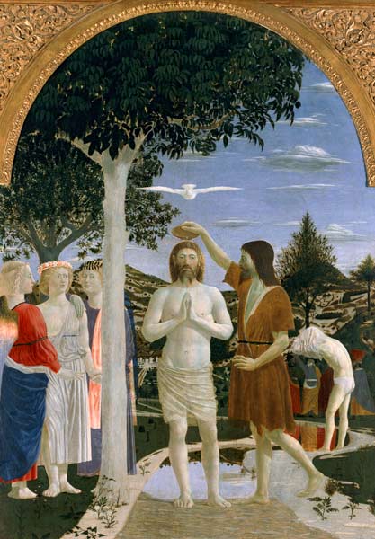 Baptism of Christ (& 2 details) van Piero della Francesca