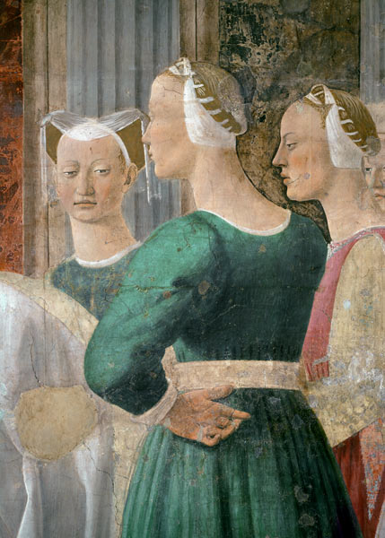 De legende van het ware kruis, de koningin van Sheba die het 
kruishout aanbidt van Piero della Francesca