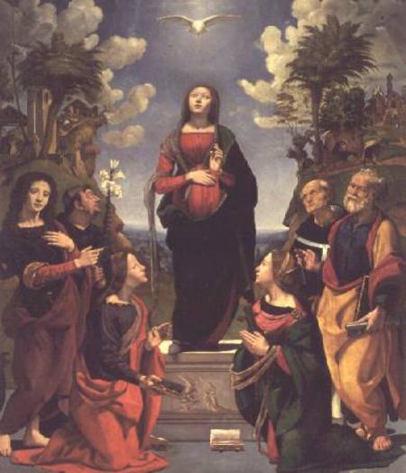 Immaculate Conception and Six Saints van Piero di Cosimo