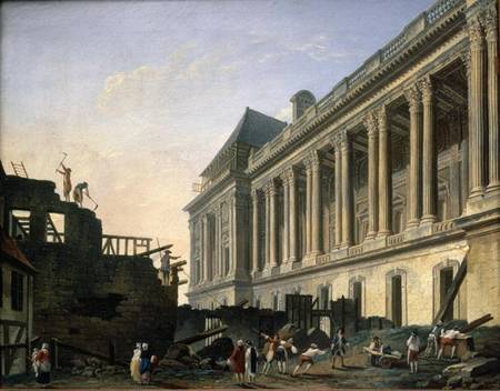 The Clearing of the Louvre colonnade van Pierre Antoine Demachy
