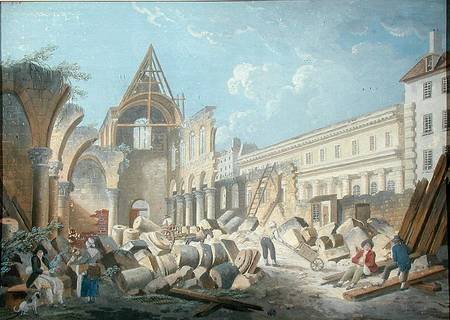 Demolition of the Couvent des Cordeliers van Pierre Antoine Demachy